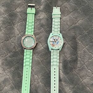 Mint Green Disney‎ Frozen and Rhinestone Watches